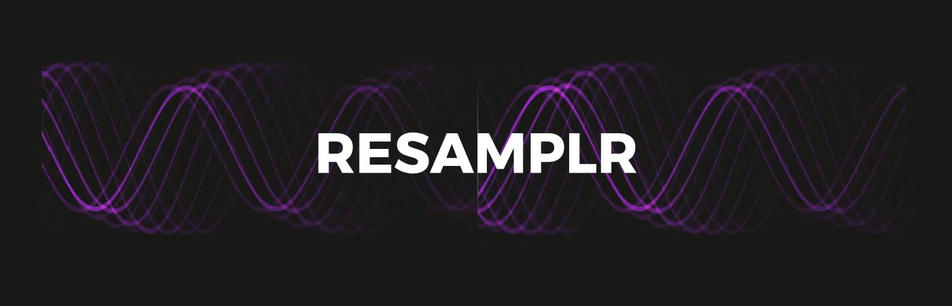 White all caps text that reads 'Resamplr'