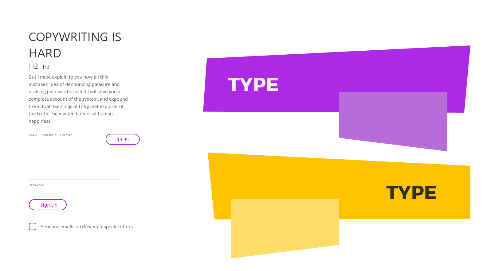 Purple and yellow geometric style guide